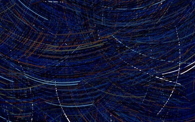 Dark Blue, Yellow vector backdrop with curved lines.