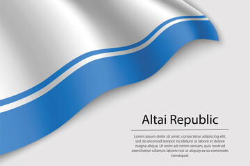 Wave flag of Altai Republic is a region of Russia