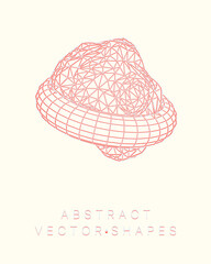 Geometric shape for design. Wireframe illustration. Molecular grid. 3d technology style. Vector illustration. Futuristic connection structure for chemistry and science.