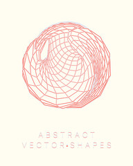 Geometric shape for design. Wireframe illustration. Molecular grid. 3d technology style. Vector illustration. Futuristic connection structure for chemistry and science.