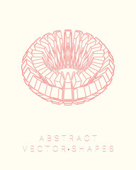 Geometric shape for design. Wireframe illustration. Molecular grid. 3d technology style. Vector illustration. Futuristic connection structure for chemistry and science.