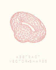 Geometric shape for design. Wireframe illustration. Molecular grid. 3d technology style. Vector illustration. Futuristic connection structure for chemistry and science.