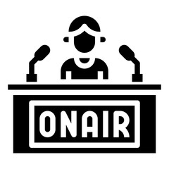 ONAIR glyph icon,linear,outline,graphic,illustration