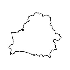 Obraz premium Belarus map of black contour curves of vector illustration