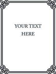 Vector black vertical A4 frame border