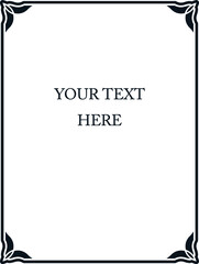 Obraz premium Vector vinyl ready black vertical A4 frame. Vinyl-ready border