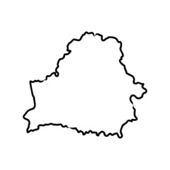 Belarus map of black contour curves of vector illustration