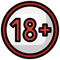 Fototapeta premium AGE LIMIT filled outline icon,linear,outline,graphic,illustration