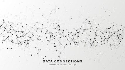 Abstract mesh vector background. Futuristic technology style card. Lines, point, planes in 3d space.