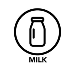 Round frame milk icon, one of the food allergy icons set