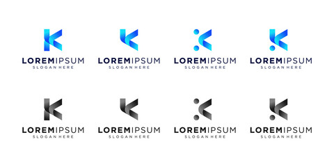 Initial Letter K Colorful Modern Abstract Simple Vector Logo Design