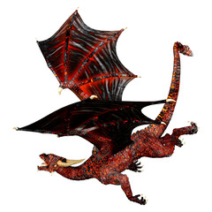 3D Rendering Fairy Tale Dragon on White