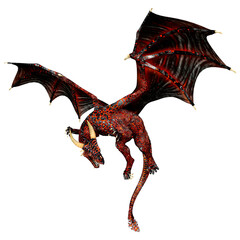 3D Rendering Fairy Tale Dragon on White