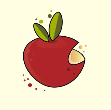 red apple, fruit, red fruit, healthy food, apple isolated, appple icon, apple bite
