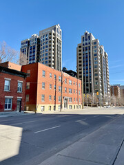 New and old condo buildings