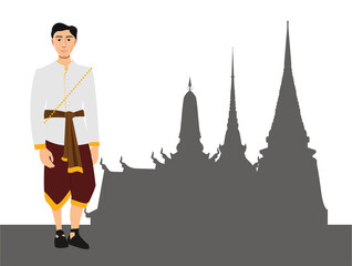 Young men in the national; dress Thailand