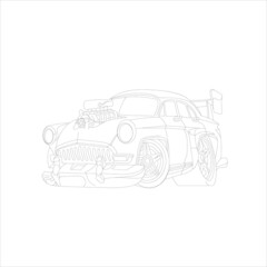 Fototapeta premium Car coloring page , modern car vector, illustration of a car