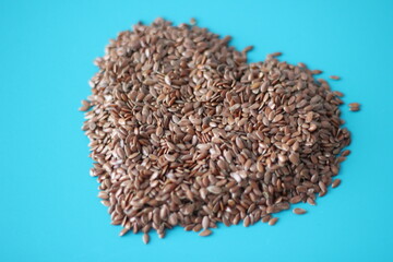 flax seeds heart shaped