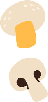 Champignon Mushrooms Cartoon Illustration
