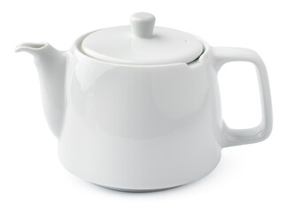 Tea pot isolated on white background, close up
