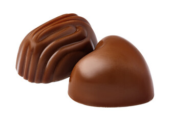 Chocolate sweets on a white background