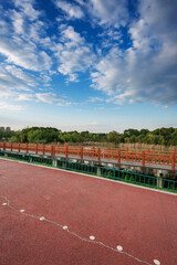 spring park and modern city