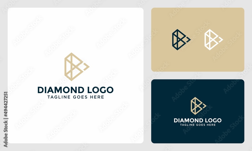 Wall mural logo monogram initials b diamond