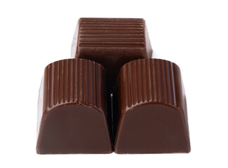 Chocolate sweets on a white background