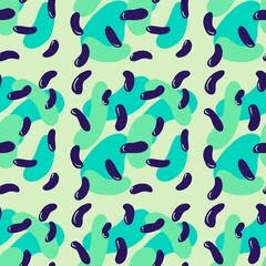 Abstract seamless beans pattern for fabrics and packaging and gifts and cards and linens and kids