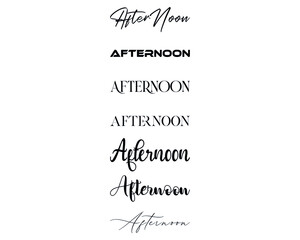 Afternoon in the 7 different creative lettering style
