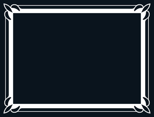 Obraz premium Vector black background with border frame. Rectangular horizontal blackboard, billboard, web banner, card, plaque, signboard, sticker or label design