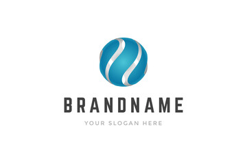 Abstract creative logo 3d shapes forming sphere. Vector design element.