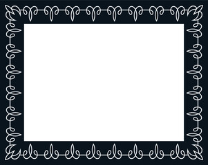 Vector background with border frame. Simple rectangular horizontal billboard, web banner, card, plaque, signboard, sticker or label