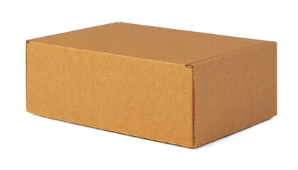 Brown cardboard box isolated on white background