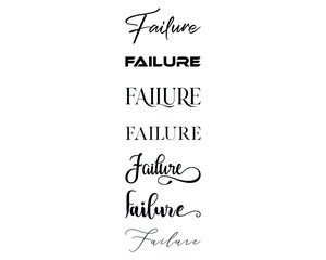 Failurein the 7 different creative lettering style
