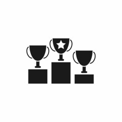Winner pedestal, reward, achievement vector icon