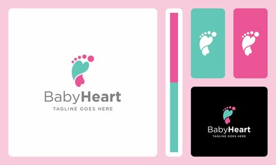 heart logo to shape baby's feet