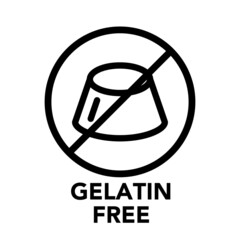 Round frame gelatin free icon, one of the food allergy icons set - obrazy, fototapety, plakaty