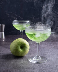 Apple Drink cocktail with fresh Green apple 