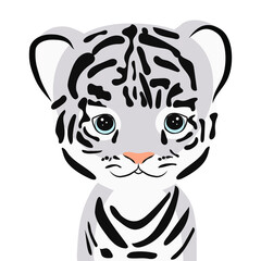 Baby tiger cute kids clipart vector