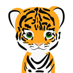 Baby tiger cute kids clipart vector