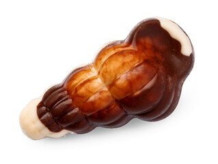 Top view of chocolate candy on white background