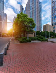 The century avenue of street scene in shanghai Lujiazui,China.