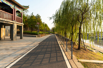 walkway in the modern city