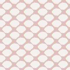 Vector pink white geometric oval seamless pattern