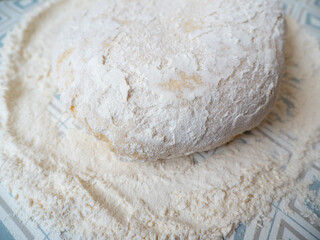 the process of making buns. Raw dough.