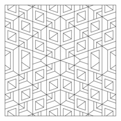 The drawing of hollow cubes are arranged upside down in four directions. Easy coloring pages. Architectural fantasy. Digital detox. EPS8 #471