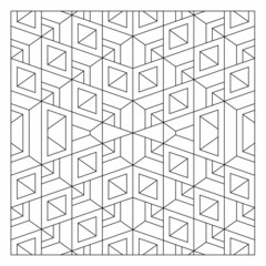 The drawing of hollow cubes are arranged upside down in four directions. Easy coloring pages. Architectural fantasy. Digital detox. EPS8 #471
