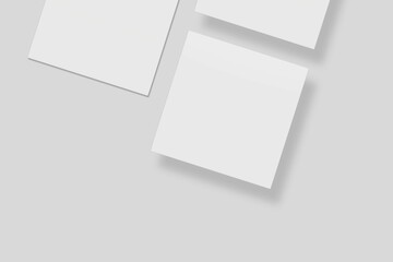 Blank paper for mockup. 3D Render.	