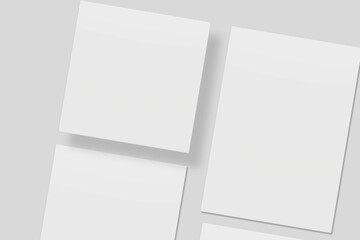 Blank paper for mockup. 3D Render.	